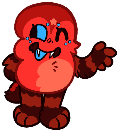 A personal design of Three from BFDI, with tarantula features. She's smiling and looking off to the side.